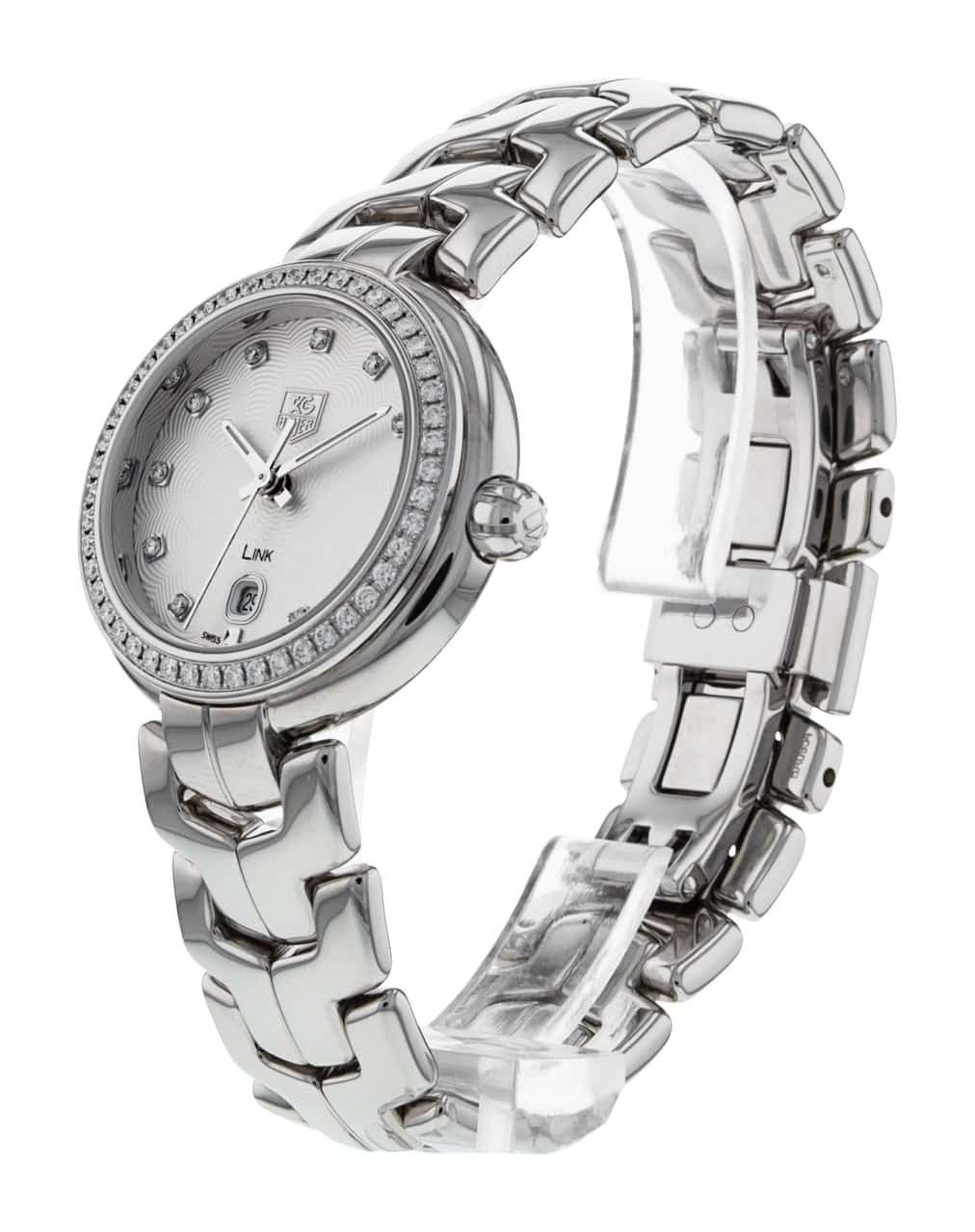 Tag Heuer Link Silver Diamond Dial Bracelet Strap